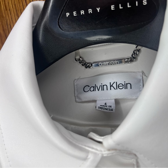 🌹Calvin Klein Tie Waist Belted Faux-leather Jacket - Picture 10 of 14